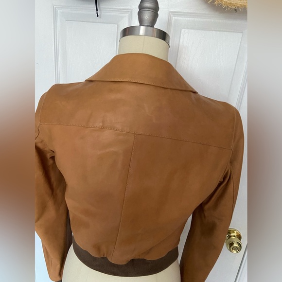 Dolce&Gabbana Tan Leather Bomber Jacket Size 40 - Picture 5 of 12
